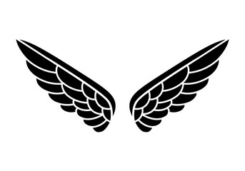 vector silhouette angel wings logo
