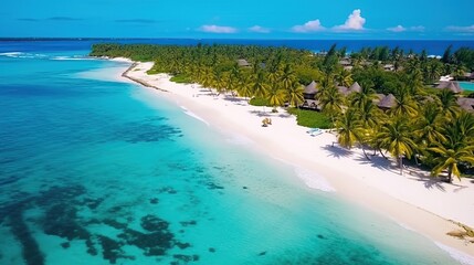aerial view of a tropical island Generative AI