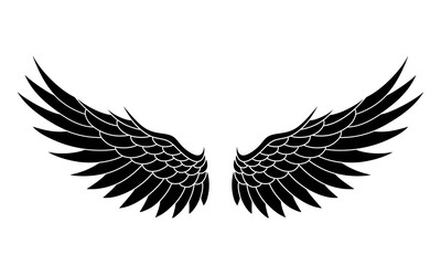 vector silhouette angel wings logo