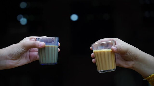 Fresh milk tea or Indian Kadak Chai.
