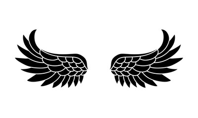 vector silhouette angel wings logo
