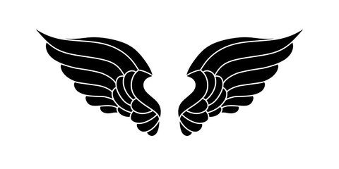 vector silhouette angel wings logo