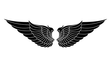 vector silhouette angel wings logo