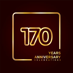 170th anniversary template design with double line numbers in gold color, vector template