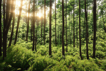 Obraz premium forest, tree, nature, green, landscape, wood, jungle, natural