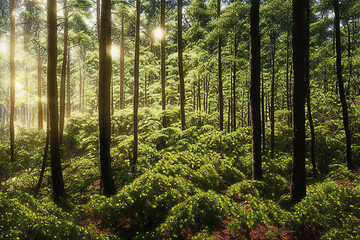 forest, tree, nature, green, landscape, wood, jungle, natural