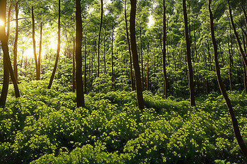 Obraz premium forest, tree, nature, green, landscape, wood, jungle, natural