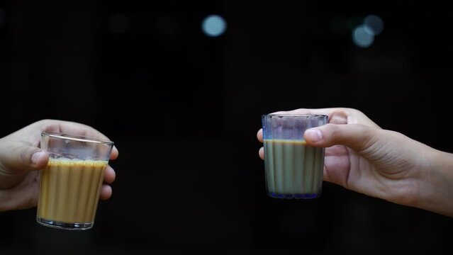 Fresh milk tea or Indian Kadak Chai.