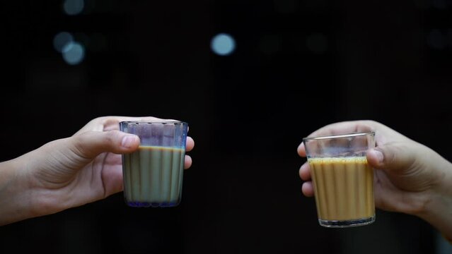 Fresh milk tea or Indian Kadak Chai.