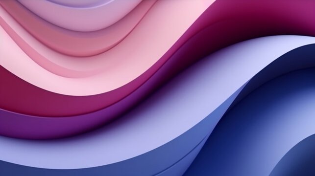Vibrant Multicolored Paper Curvilinear Forms and Anamorphic Art generative AI
