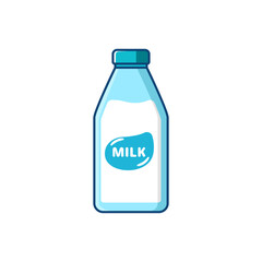 Bottle of milk vector illustration in cartoon style isolated on white background