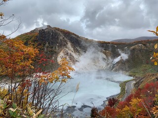 waterfall in autumn