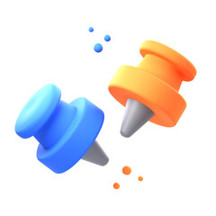 3D push pin illustrations render of practical and versatile push pin icon designs. Perfect for organizing and displaying important notes, memos, and reminders. 