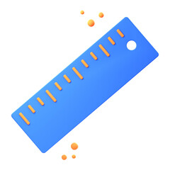 3D ruler scale illustrations render of precise and versatile ruler scale icon designs. Perfect for measuring and drawing accurate lines and shapes. 