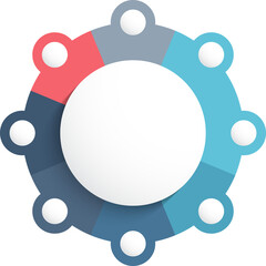 Circle diagram template with eight steps or options, infographic template