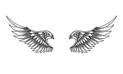 vector angel wings tribal tattoo