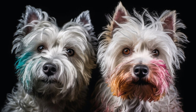 Cute terrier puppy portrait, looking at camera generated by AI