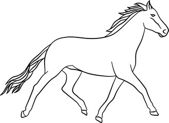 Farm Horse Outline Illustration Vector