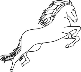 Strong Horse Outline Illustration Vector