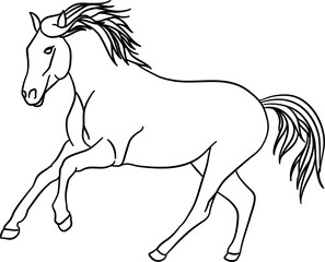 Naklejka na ściany i meble Race Horse Outline Illustration Vector