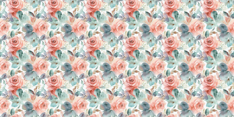 Watercolor Seamless feminine pattern background
