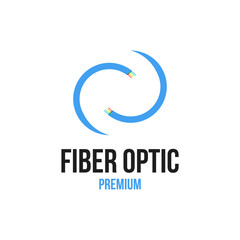 Fiber Optic Logo Design Concept Vector Illustration Symbol Icon