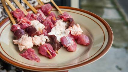 Skewers of lamb meat