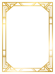 Art Deco gold frame vintage frame line geometric luxury frames wedding banner label card geometric background vector illustration © Tanatphong