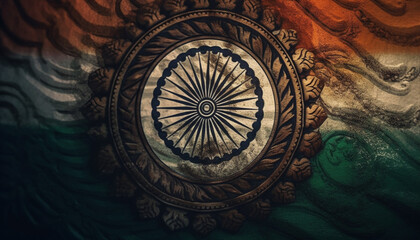 Fototapeta premium Ancient spirituality celebrates indigenous culture with ornate craft generated by AI