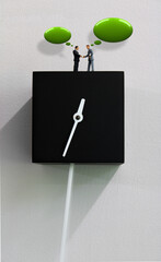 Two business men having a productive and timely business conversation.