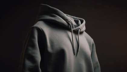 Hooded sweatshirt in black, perfect for autumn generated by AI