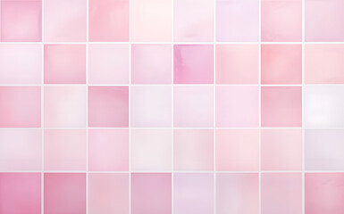 Fototapeta premium Pink tile mosaic textured pattern background. Checkered design for ceramic floor or wall tiles for bathroom. 