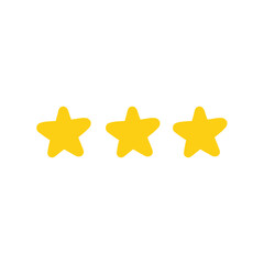 3 yellow little stars isolated for decoration 