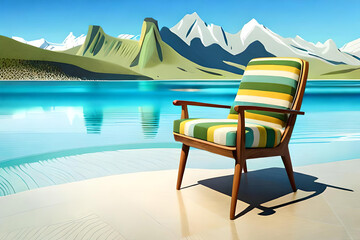Summer beach concept, with a chair