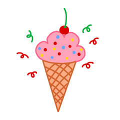 ice cream with cherry