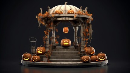 Podium and minimal abstract background for Halloween 31th october