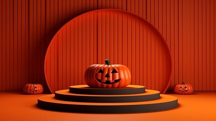 Podium and minimal abstract background for Halloween 31th october