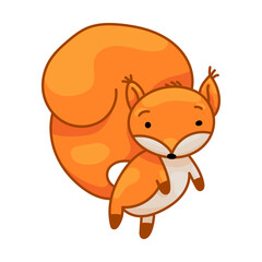 Fototapeta na wymiar Squirrel Cute Character Sticker