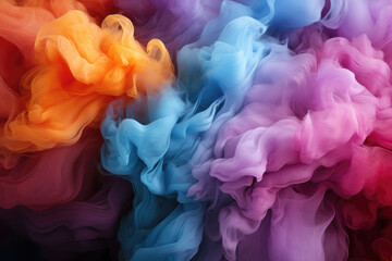 Obraz premium Generative AI - Rainbow Colored Smoke, Vibrant and Mesmerizing Wallpaper