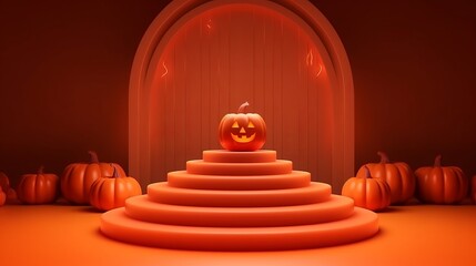 Podium and minimal abstract background for Halloween 31th october