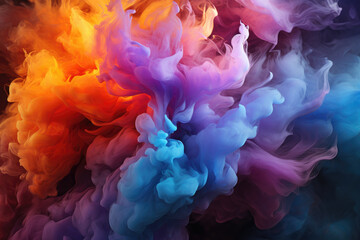 Fototapeta premium Generative AI - Rainbow Colored Smoke, Vibrant and Mesmerizing Wallpaper