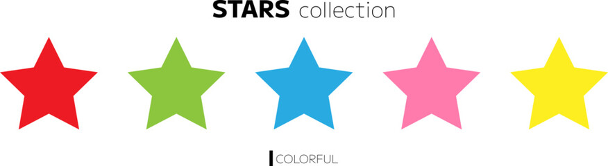 Five stars customer product rating review flat iconStars collection. Star vector icons. Golden and Black set of Stars, isolated on transparent background. Vector illustration