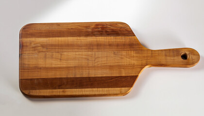 Isolated rectangular wooden chopping board