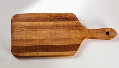 Isolated rectangular wooden chopping board