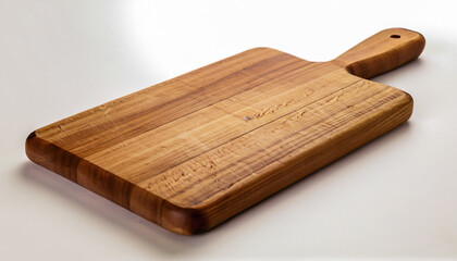 Isolated rectangular wooden chopping board