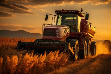 Fototapeta premium machine for harvesting grain crops, Agricultural machinery