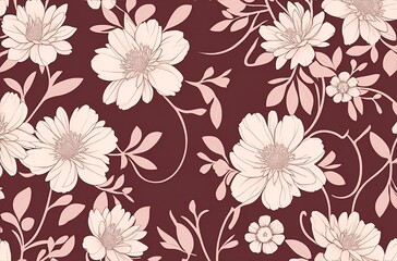 Seamless floral pattern background. Generative AI.