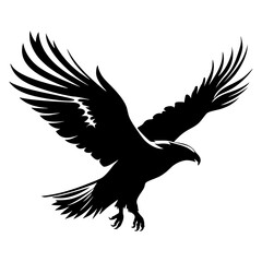 Eagle Silhouette on White Background. Isolated Vector Animal Template for Logo Company, Icon, Symbol etc