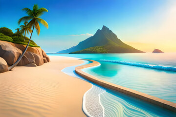 Naklejka premium Creative summer beach background