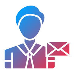 Vector Design Post Office Clerk Male Icon Style